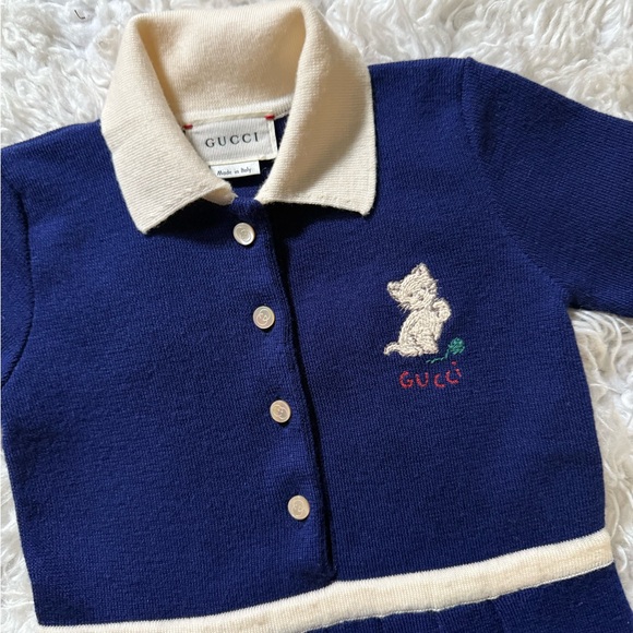 Gucci Navy Blue Kids Polo Dress - Picture 2 of 6